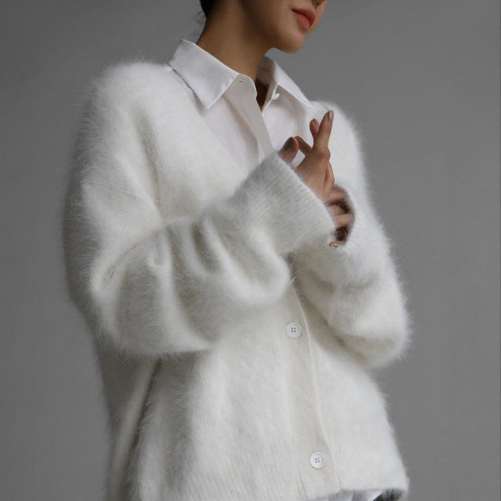 Ladies Cozy Cardigan Made Of Mohair Lune London