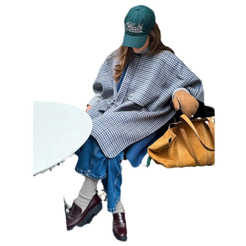 Oversized checkered shirt-jacket for women with a relaxed fit Lune London