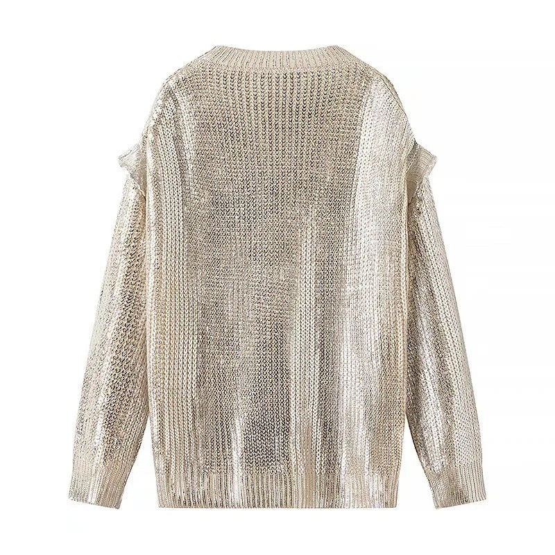 Femme Pull Tricoté Pailleté avec Coupe Moderne Chic & Stil