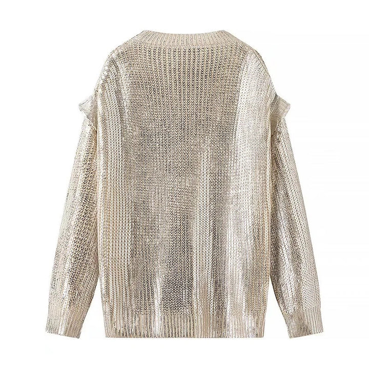 Femme Pull Tricoté Pailleté avec Coupe Moderne Chic & Stil