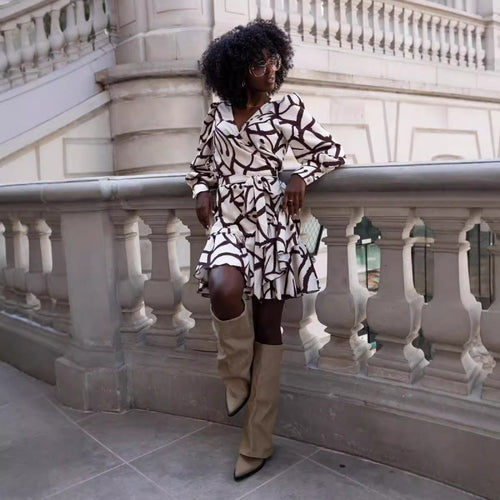 Flattering wrap mini dress for ladies with leopard print Lune London