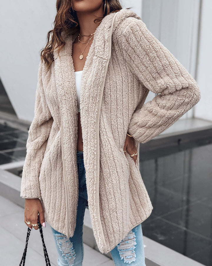Ladies Comfortable Fleece Jacket with Structured Details Lune London