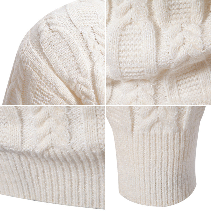 Chunky knit pullover for men with a modern cable pattern and a round neck Lune London