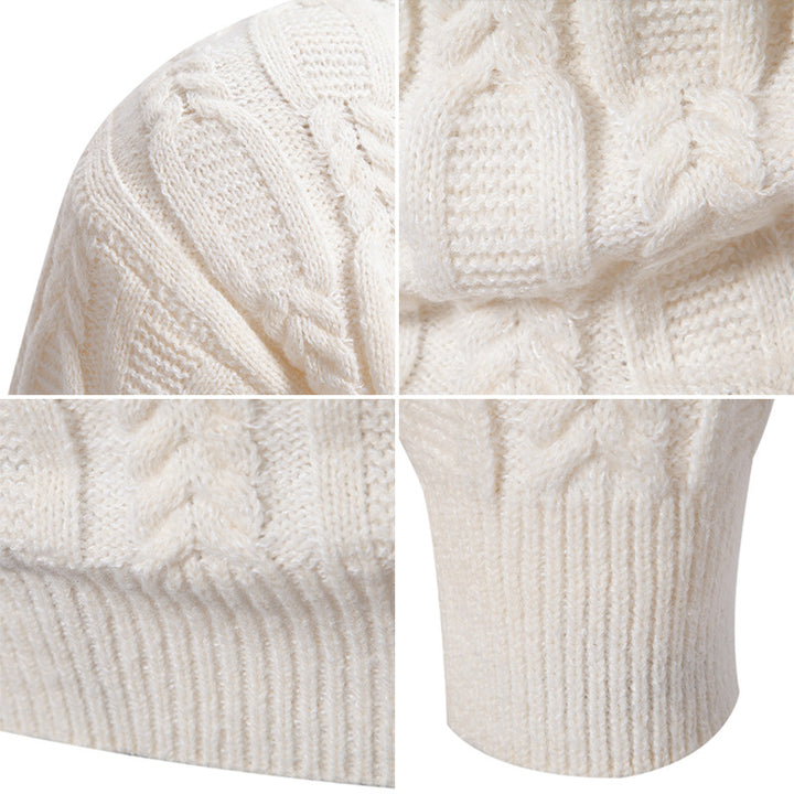 Chunky knit pullover for men with a modern cable pattern and a round neck Lune London