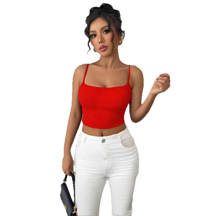 Women's crop top with adjustable spaghetti straps and fitted cut Lune London