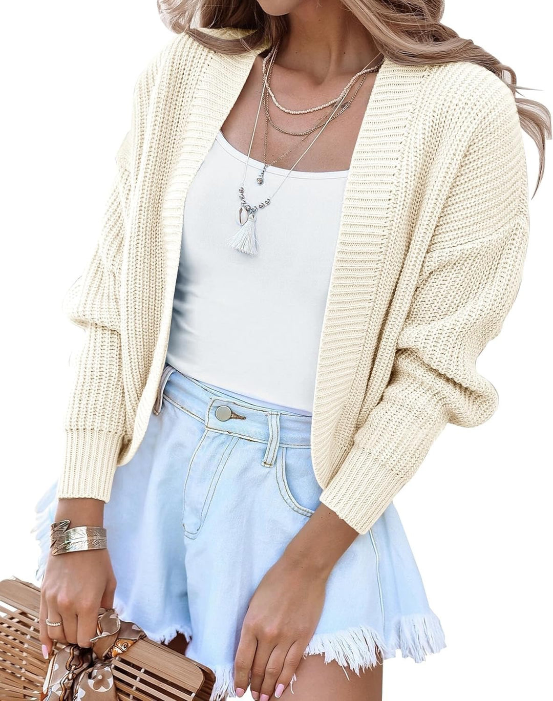 Ladies Knit casual cardigan with open cut and comfortable design Lune London