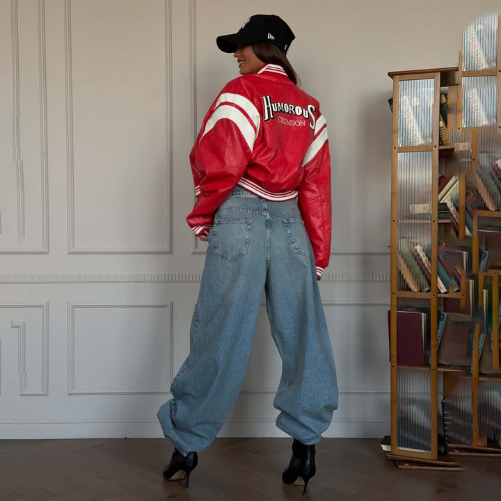 Women's sporty varsity jacket with a relaxed fit and modern application Lune London