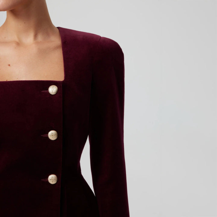 Velvet blazer for women with elegant button details Lune London