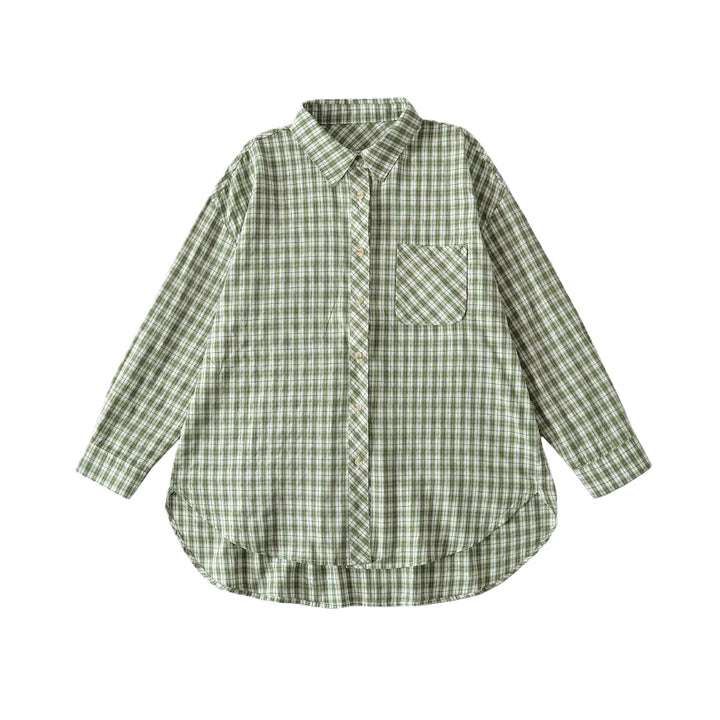 Plaid shirt for women with trendy cut and chest pocket Lune London