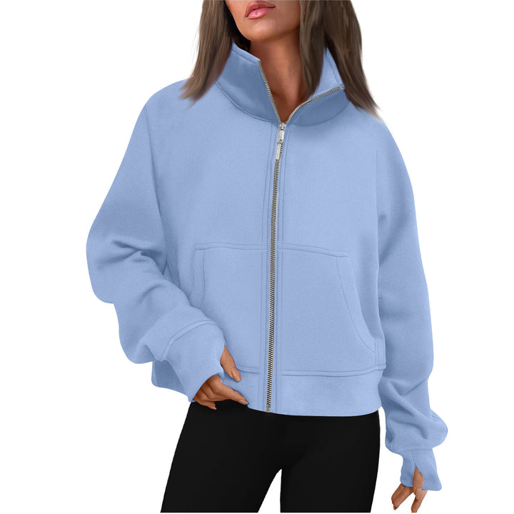 Comfortable zip sweatshirt for women with high collar Lune London