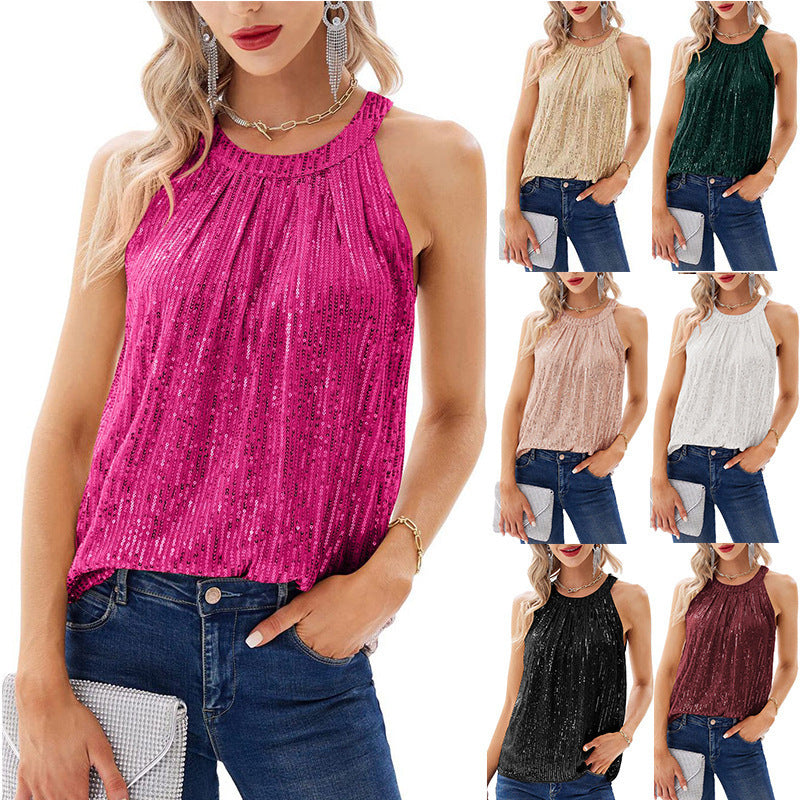 Ladies functional top with sequins Lune London