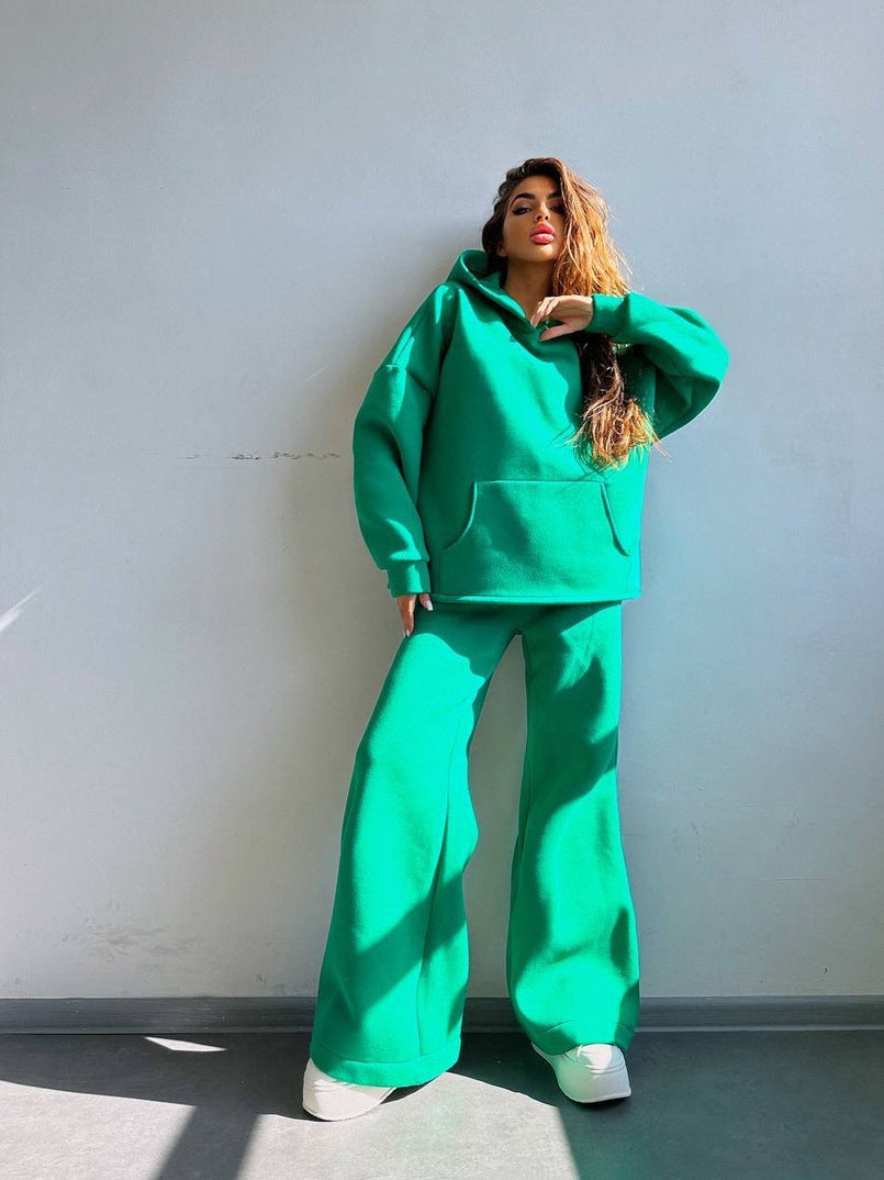 Women's casual hoodie and wide pants set Chic & Stil