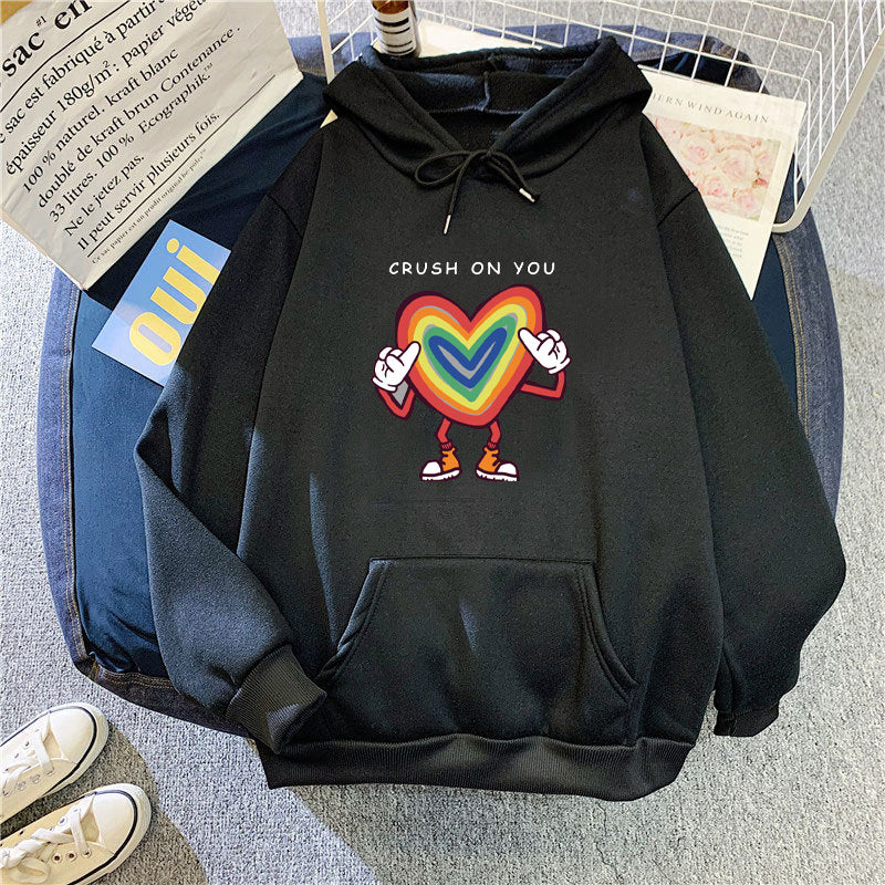 Women's hoodie with colorful heart design Chic & Stil