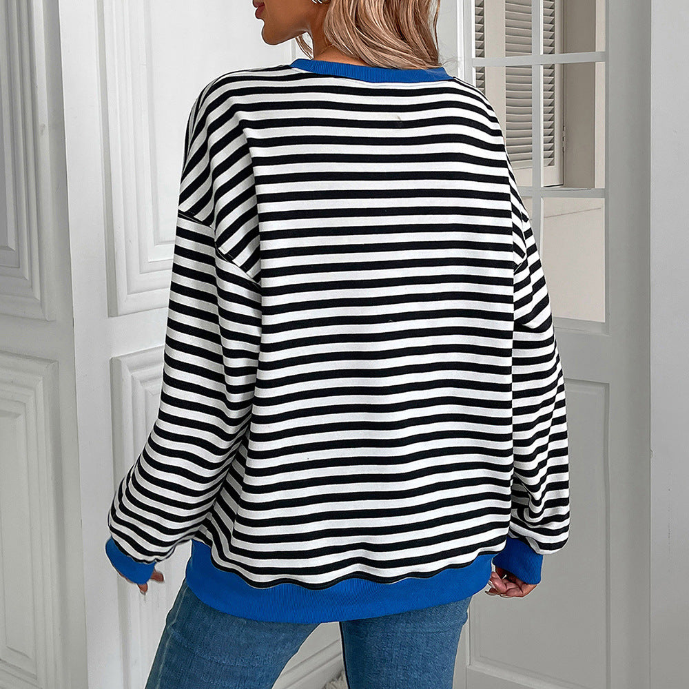 Striped women's sweater with relaxed fit Lune London
