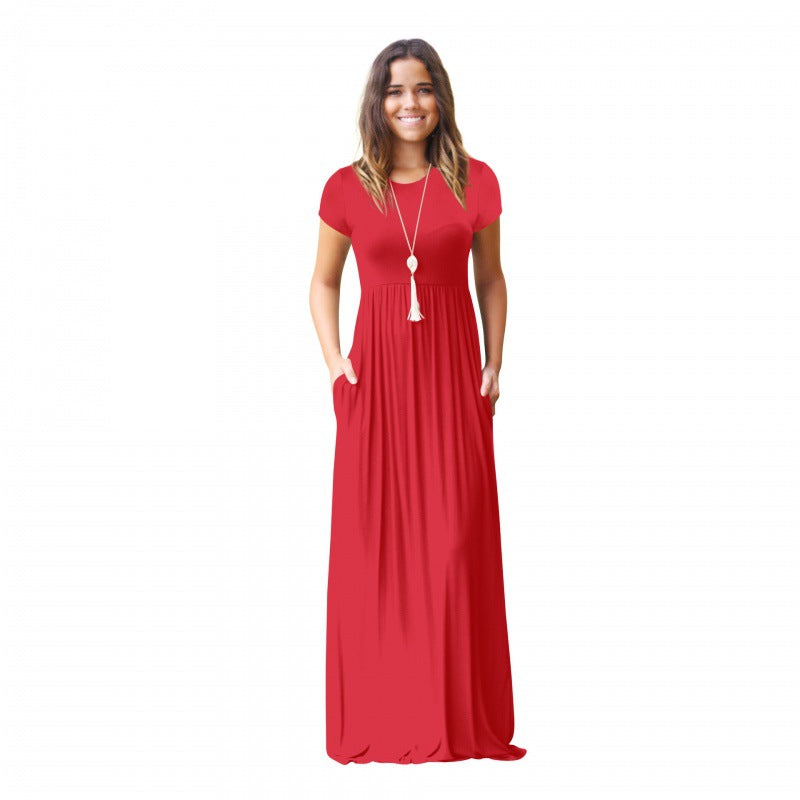 Robe maxi femme avec poches pratiques et coupe fluide à la mode Chic & Stil