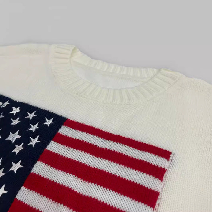 Lune London | Women's Knit Sweater with American Flag Design