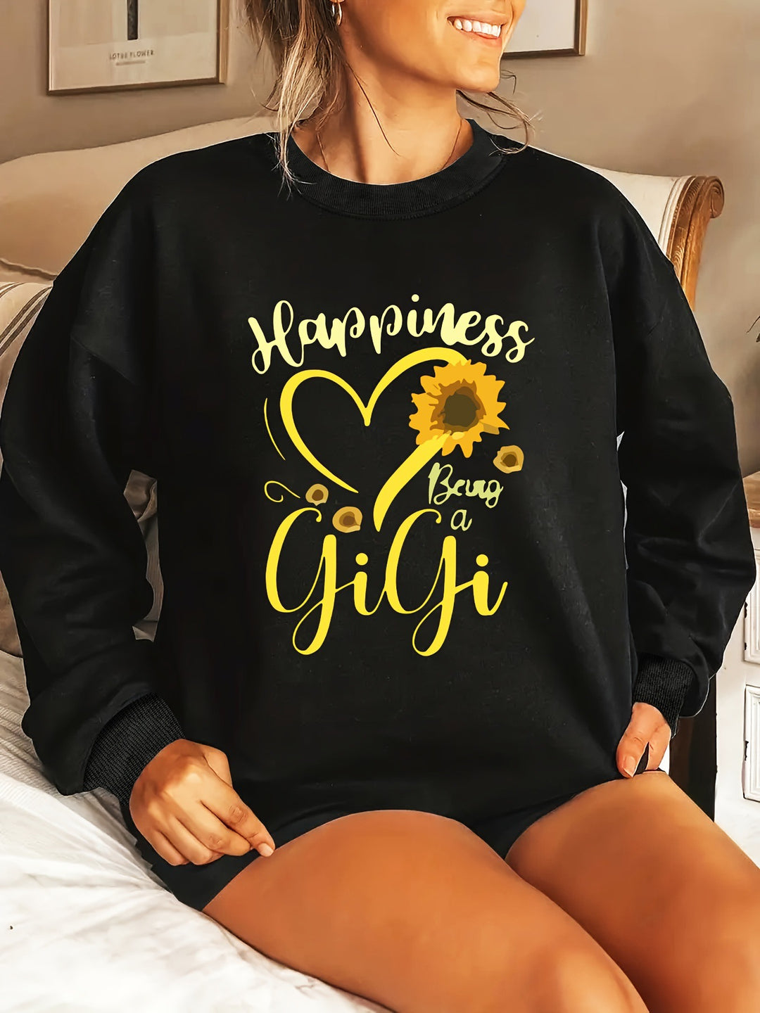Sweatshirt pour femme avec des manches volumineuses et un motif joyeux Chic & Stil
