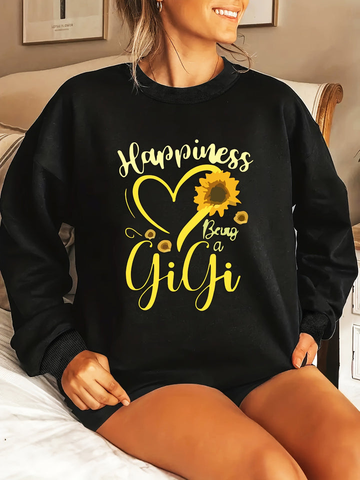 Sweatshirt pour femme avec des manches volumineuses et un motif joyeux Chic & Stil