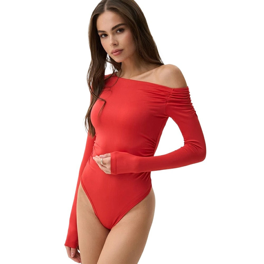 Ladies Elegant Long Sleeve Ruffled Body Lune London