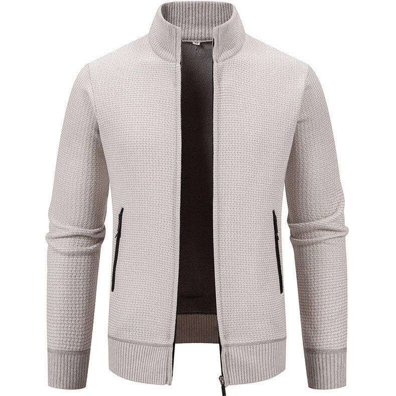 Men's knit jacket with modern zipper and stylish zippered side pockets Lune London