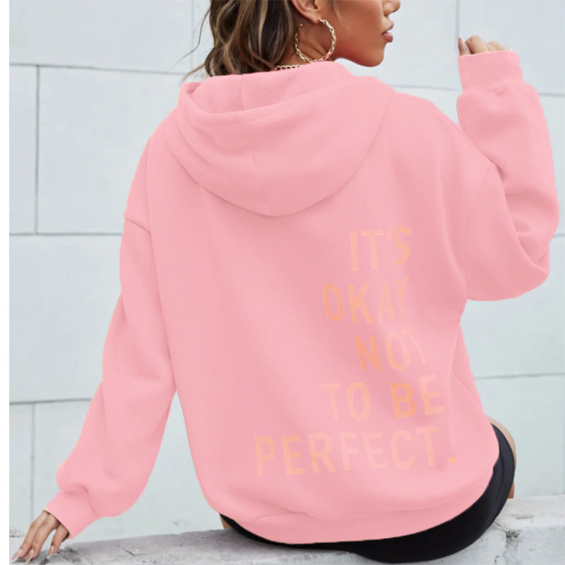Women’s hoodie with motivational lettering and cozy lining Lune London