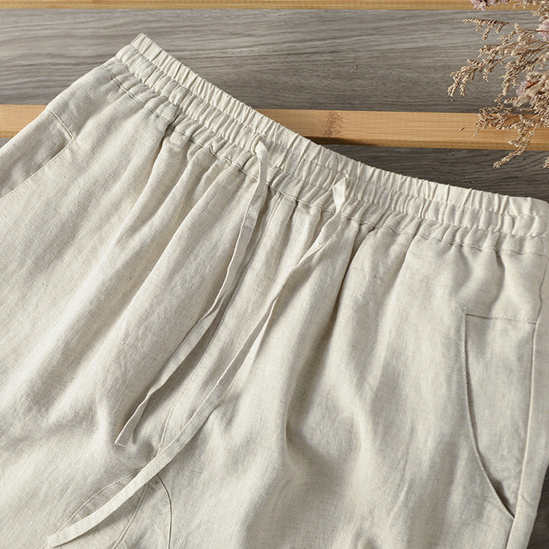 Linen pants for women with a relaxed fit and elastic waist Lune London