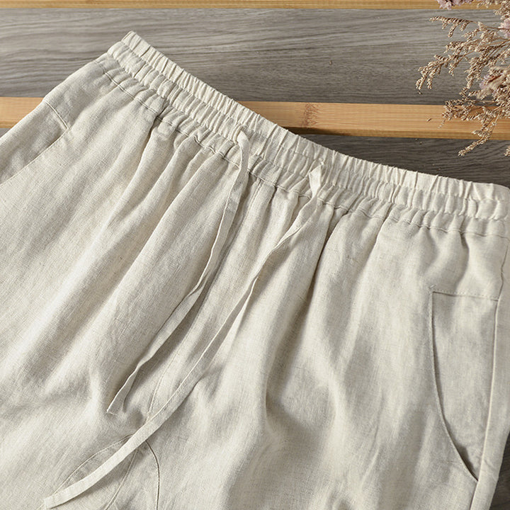 Linen pants for women with a relaxed fit and elastic waist Lune London