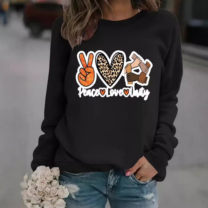 Sweatshirt pour femmes avec un design créatif Paix, Amour & Unité Chic & Stil
