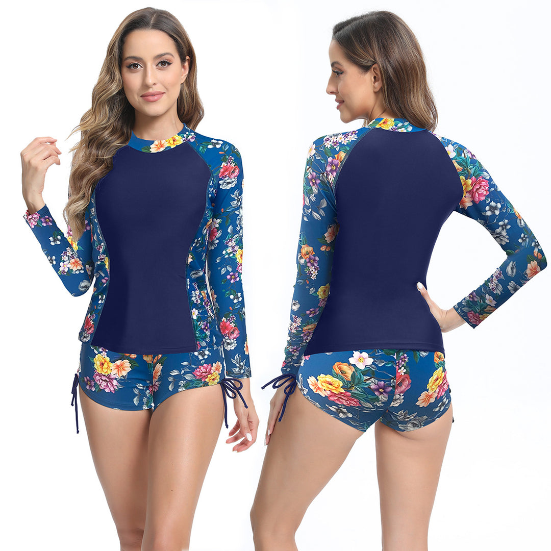 Women's surfwear with UV protection, floral design, and shorts Lune London