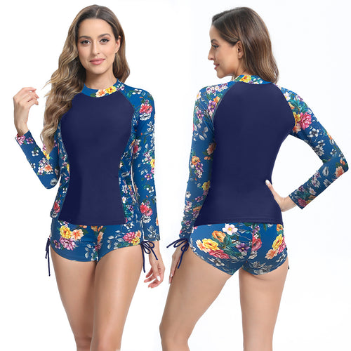 Women's surfwear with UV protection, floral design, and shorts Lune London