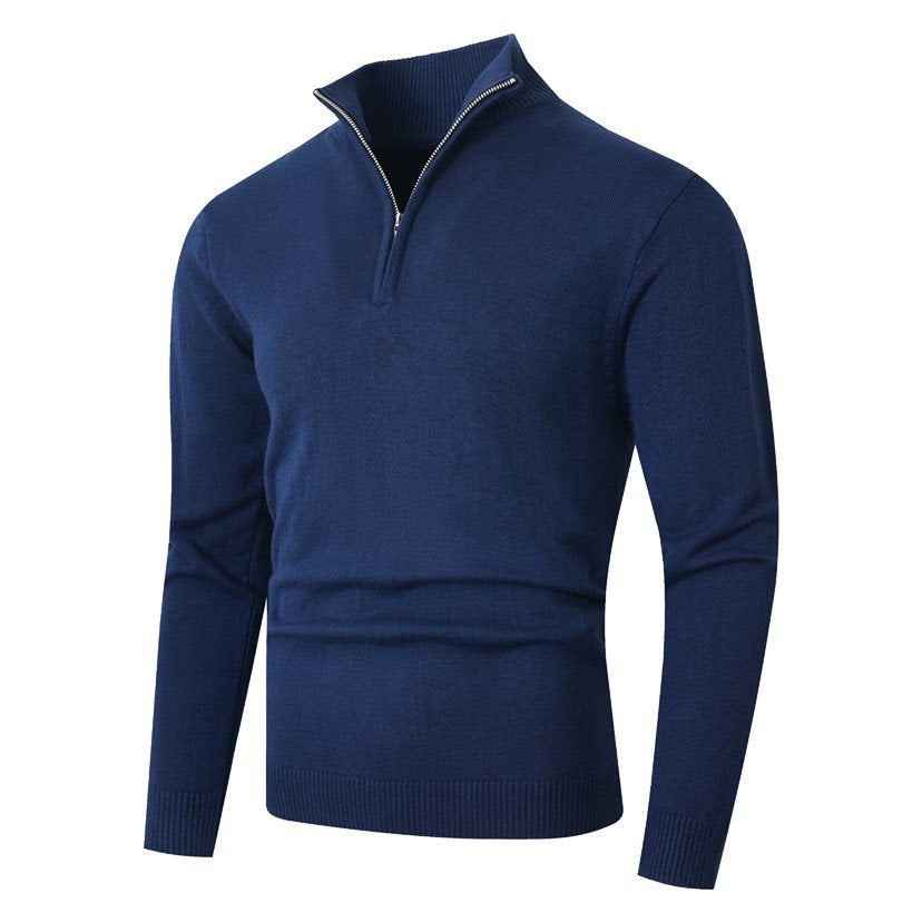 Men's sweater with half-zip modern and fine ribbed structure Lune London