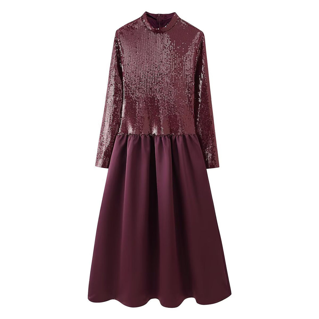 Party dress for women with sparkling top and flared skirt Lune London