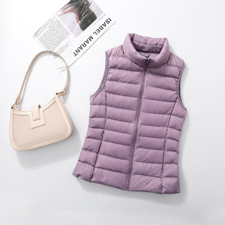 Women's down vest with high collar and modern oversized fit Lune London