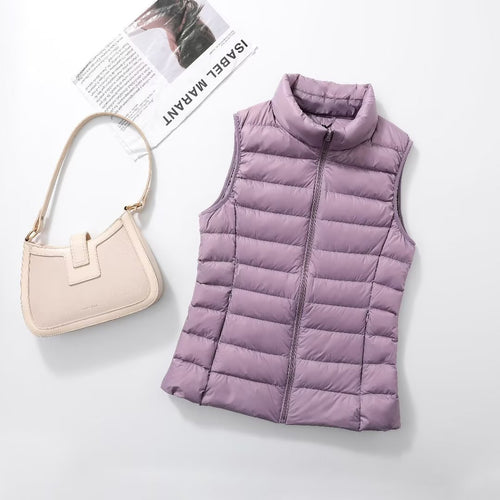 Women's down vest with high collar and modern oversized fit Lune London