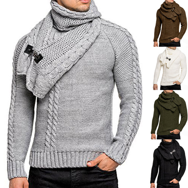 Knit sweater for men with chic scarf Lune London