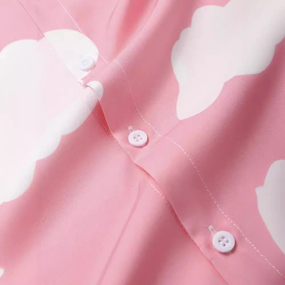 Short sleeve shirt for men with cloud pattern Lune London