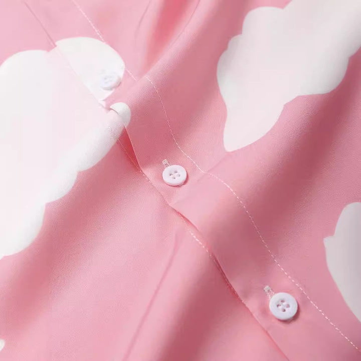 Short sleeve shirt for men with cloud pattern Lune London