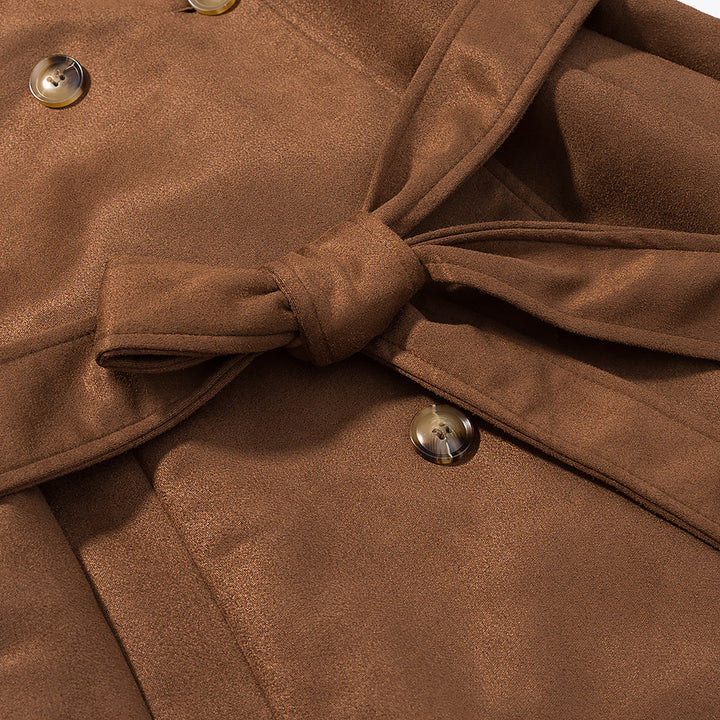 Elegant faux leather trench coat for women with adjustable belt and practical pockets Lune London