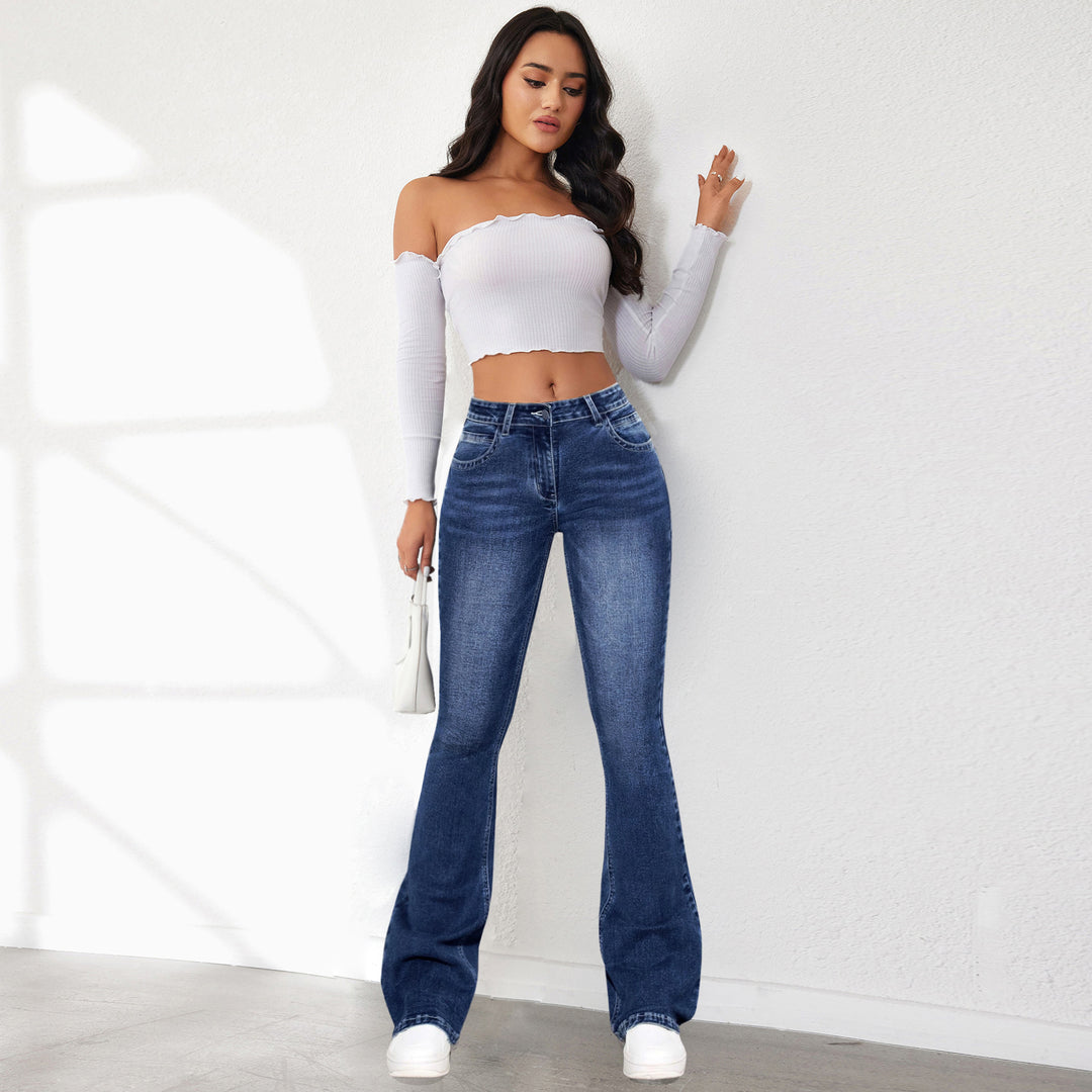 High-waisted vintage-style flared jeans for women Chic & Stil
