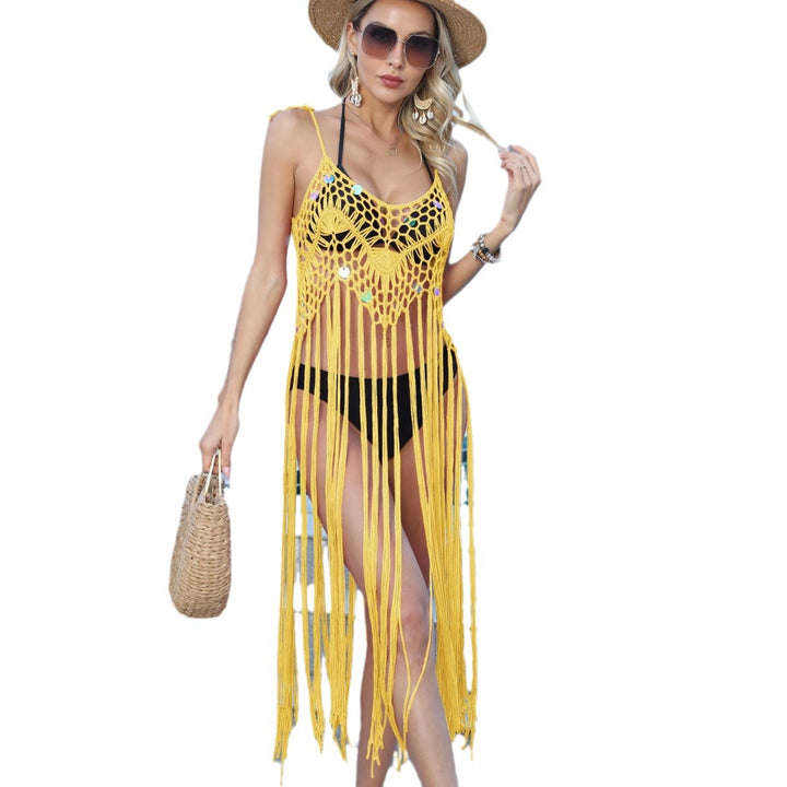 Women crochet fringe swimsuit Lune London