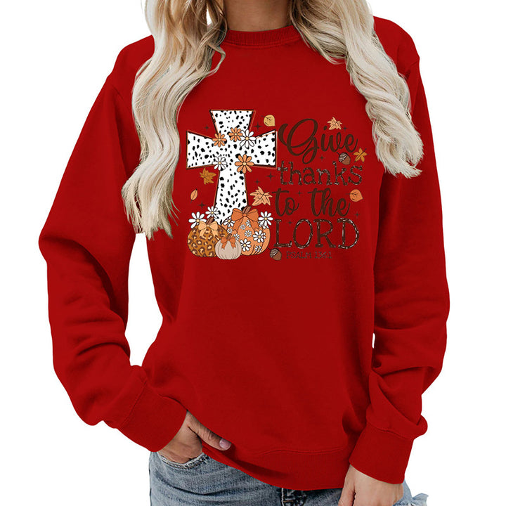 Sweat-shirt pour femmes avec impression croisée créative et design automnal Chic & Stil