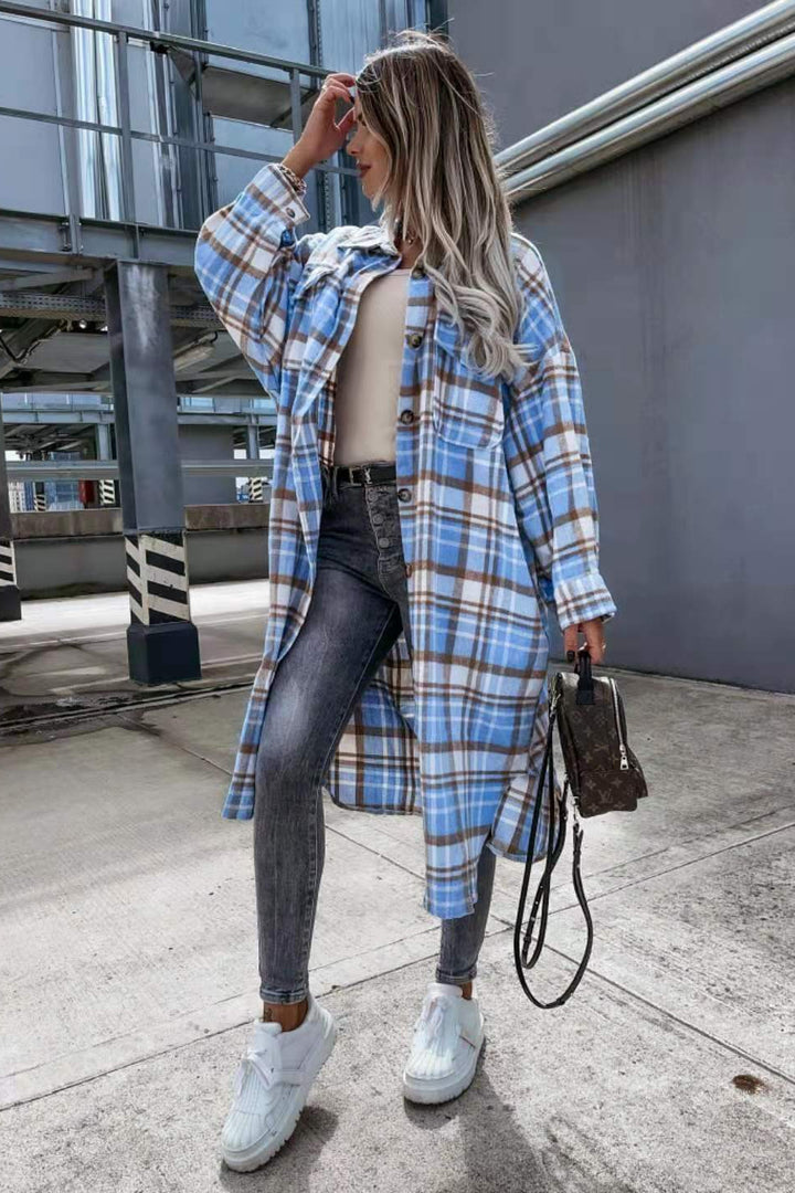Lune London oversized plaid shirt jacket for women