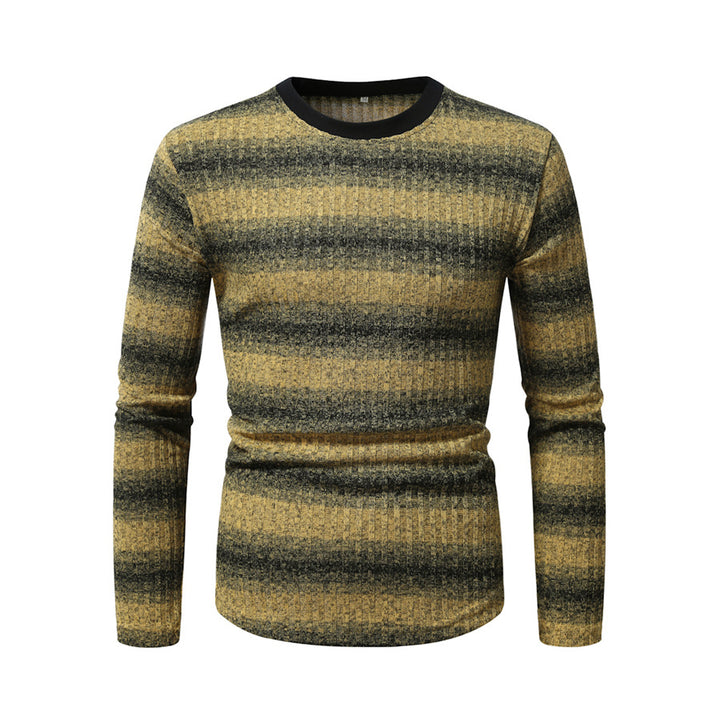 Men's long sleeve shirt in textured material with a stylish striped pattern Lune London
