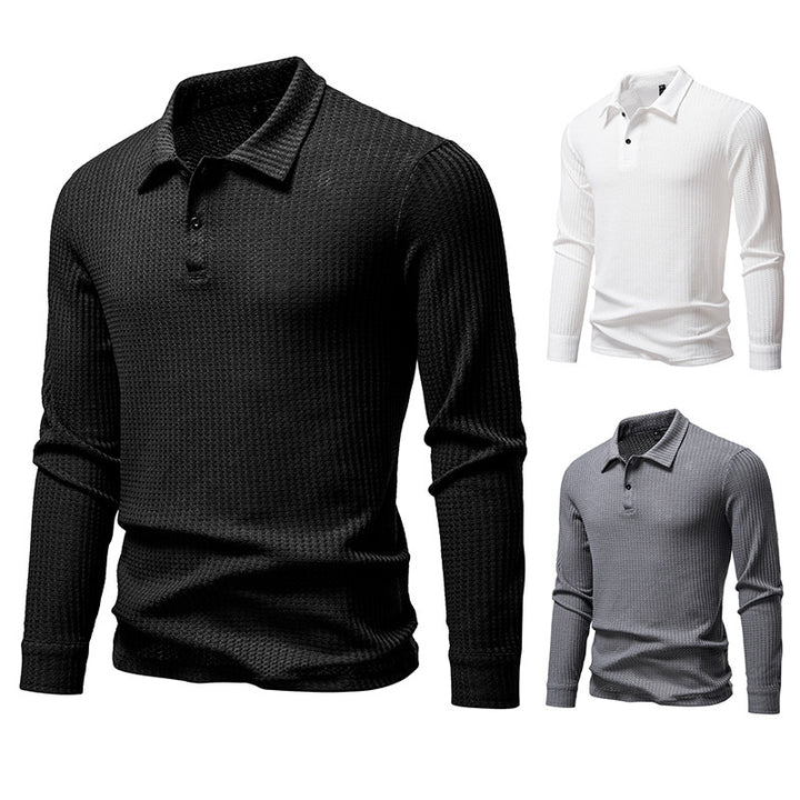 Men's polo shirt with textured surface and modern collar Lune London