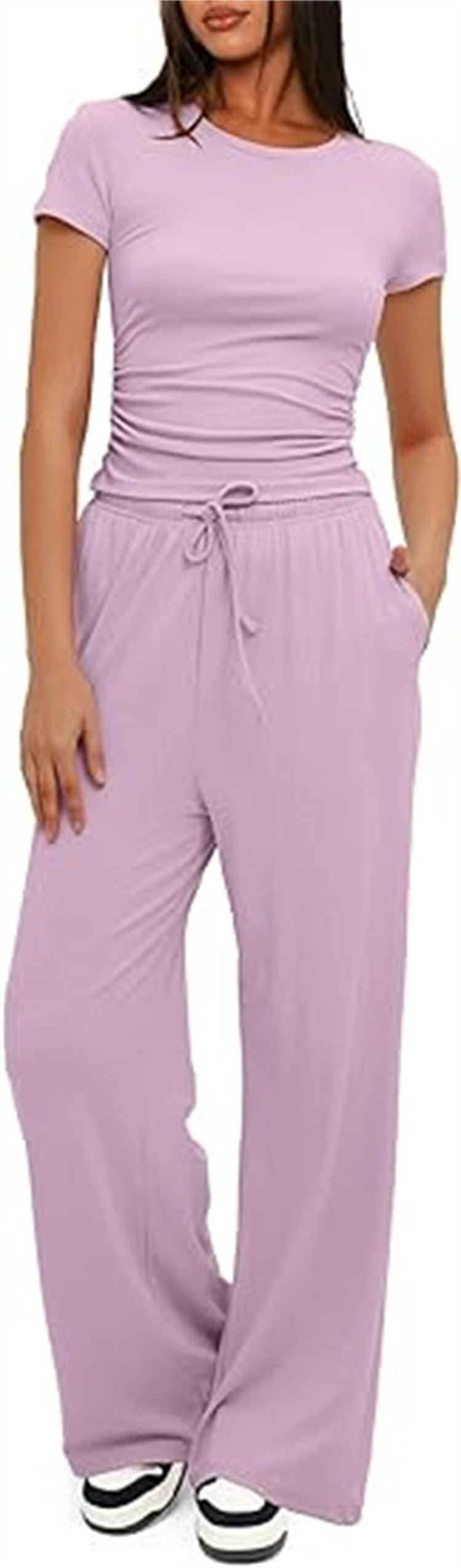 Casual set for women with crop top and wide pants Lune London