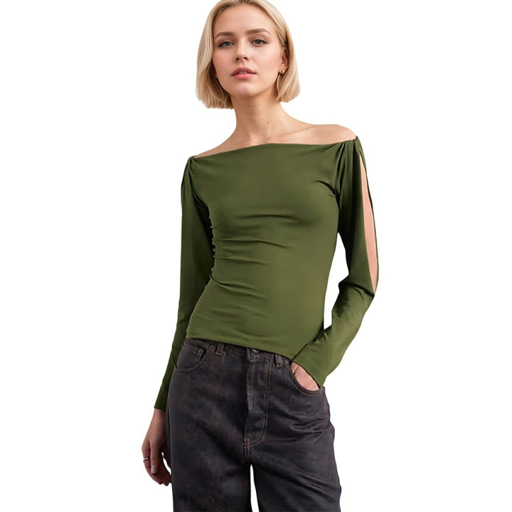 Haut féminin avec encolure asymétrique et manches ouvertes Chic & Stil