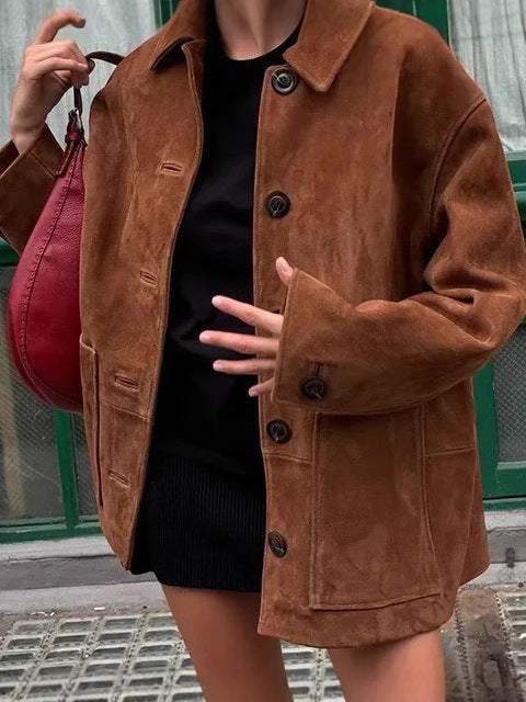 Casual suede jacket for ladies Lune London