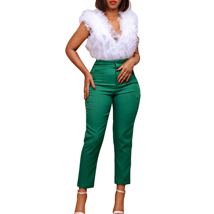 High-waisted trendy fabric pants for women with an elegant cut Lune London
