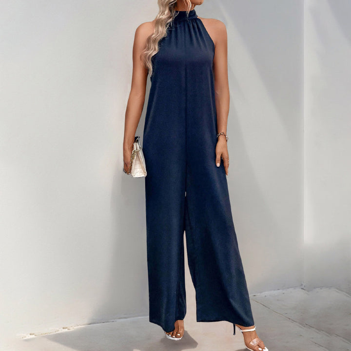 Women Elegant high collar jumpsuit with wide leg design Lune London