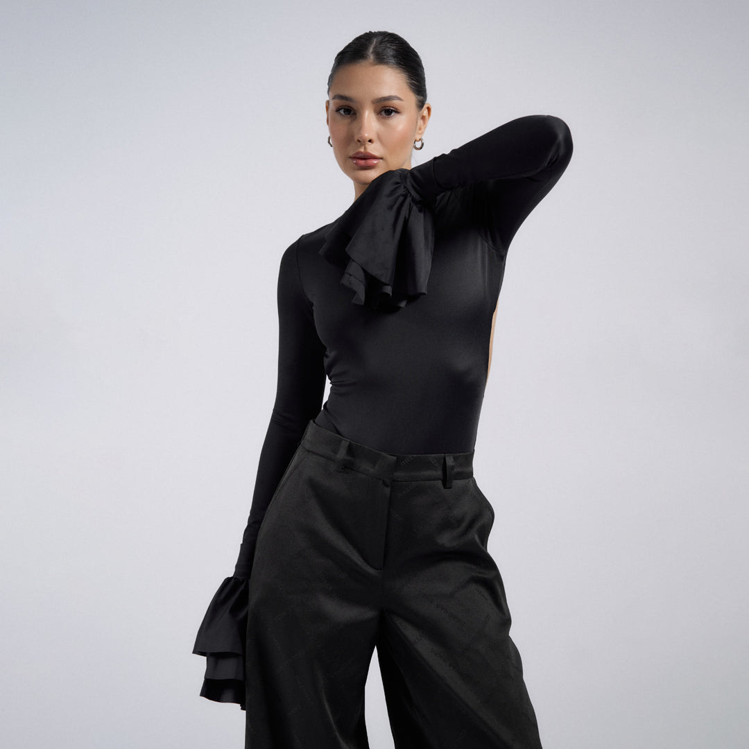 Dress woman with elegant flounce sleeves Lune London